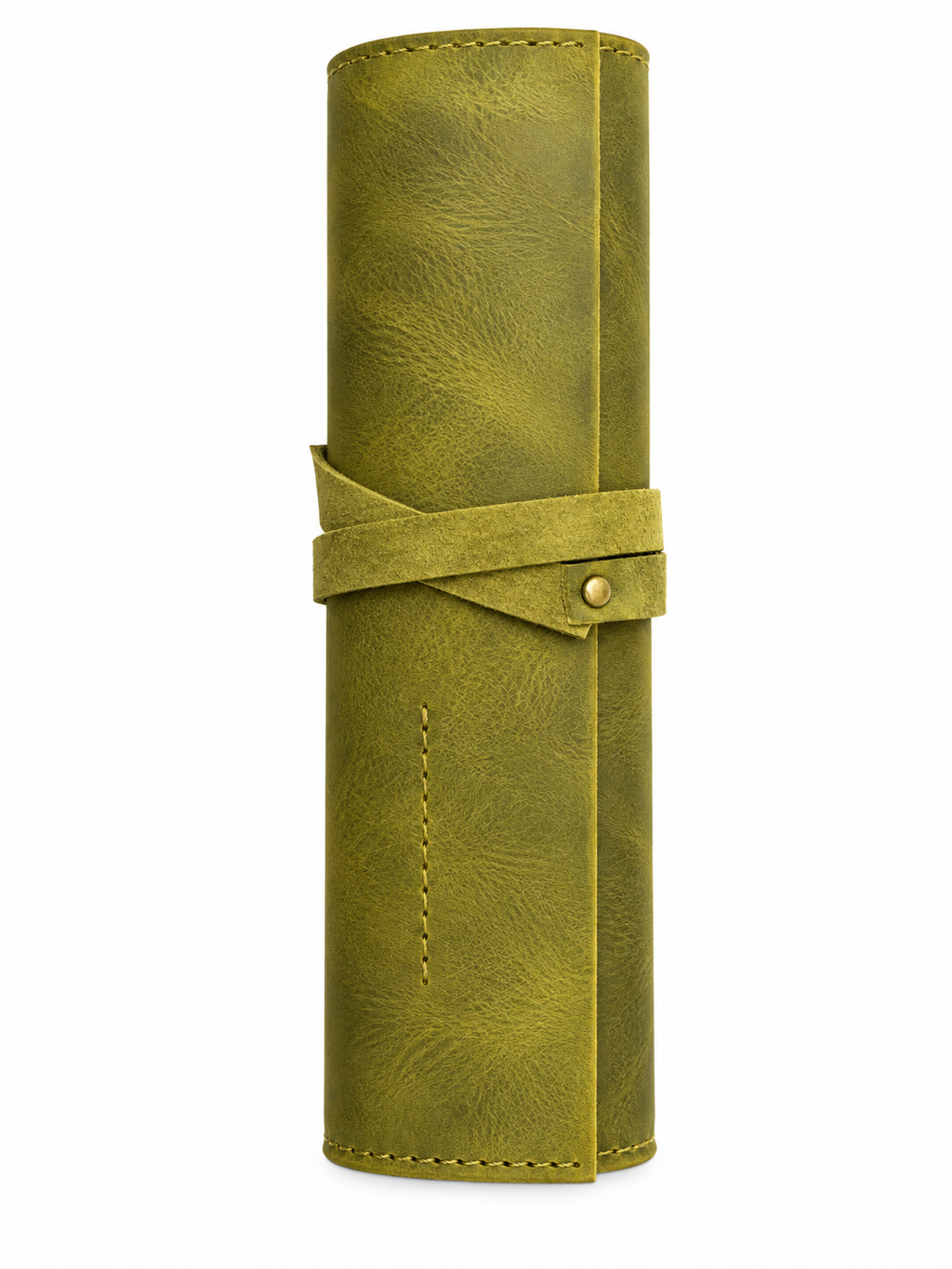 Green leather journal closed