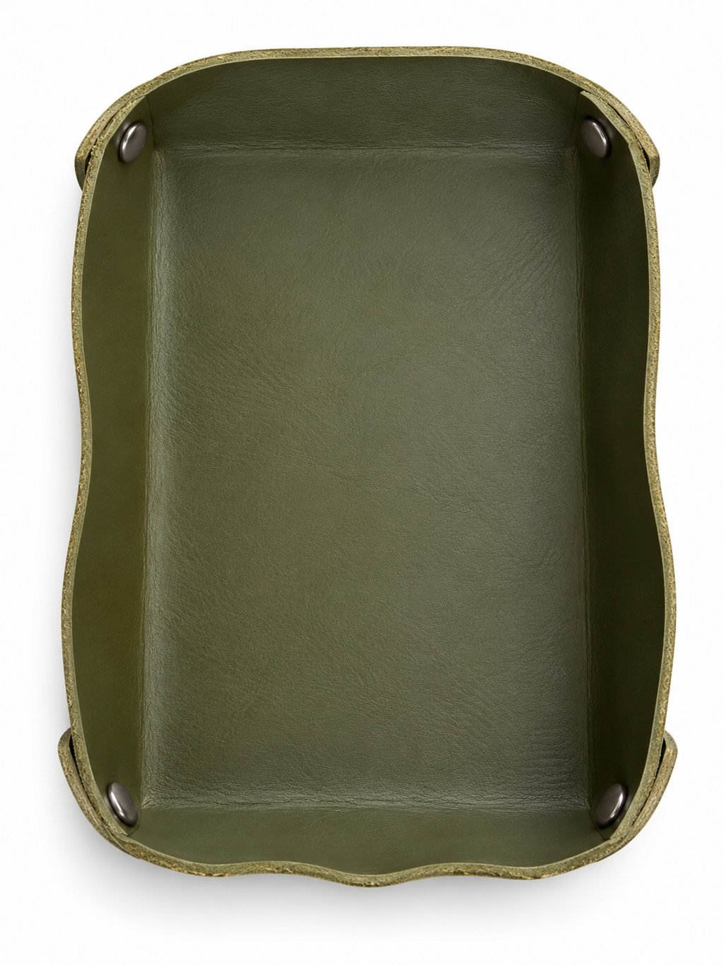 Olive leather valet tray