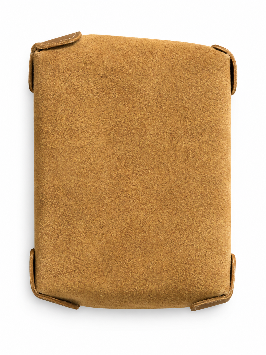Tan leather valet tray open